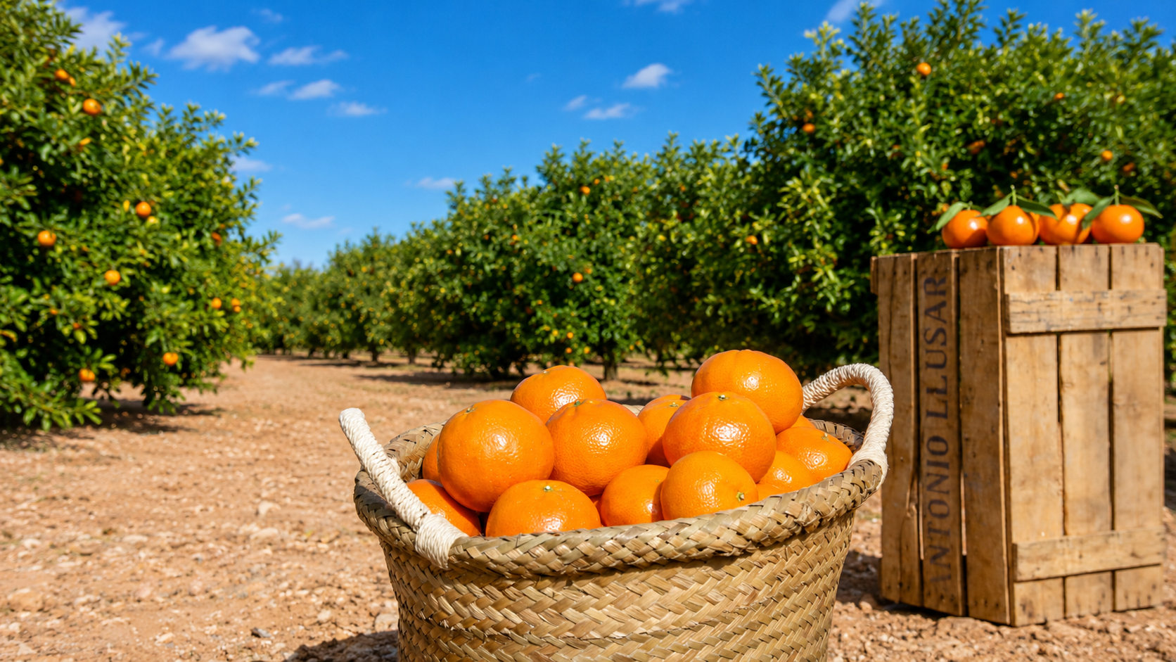 Basket of SanLucar mandarins